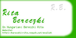 rita bereczki business card